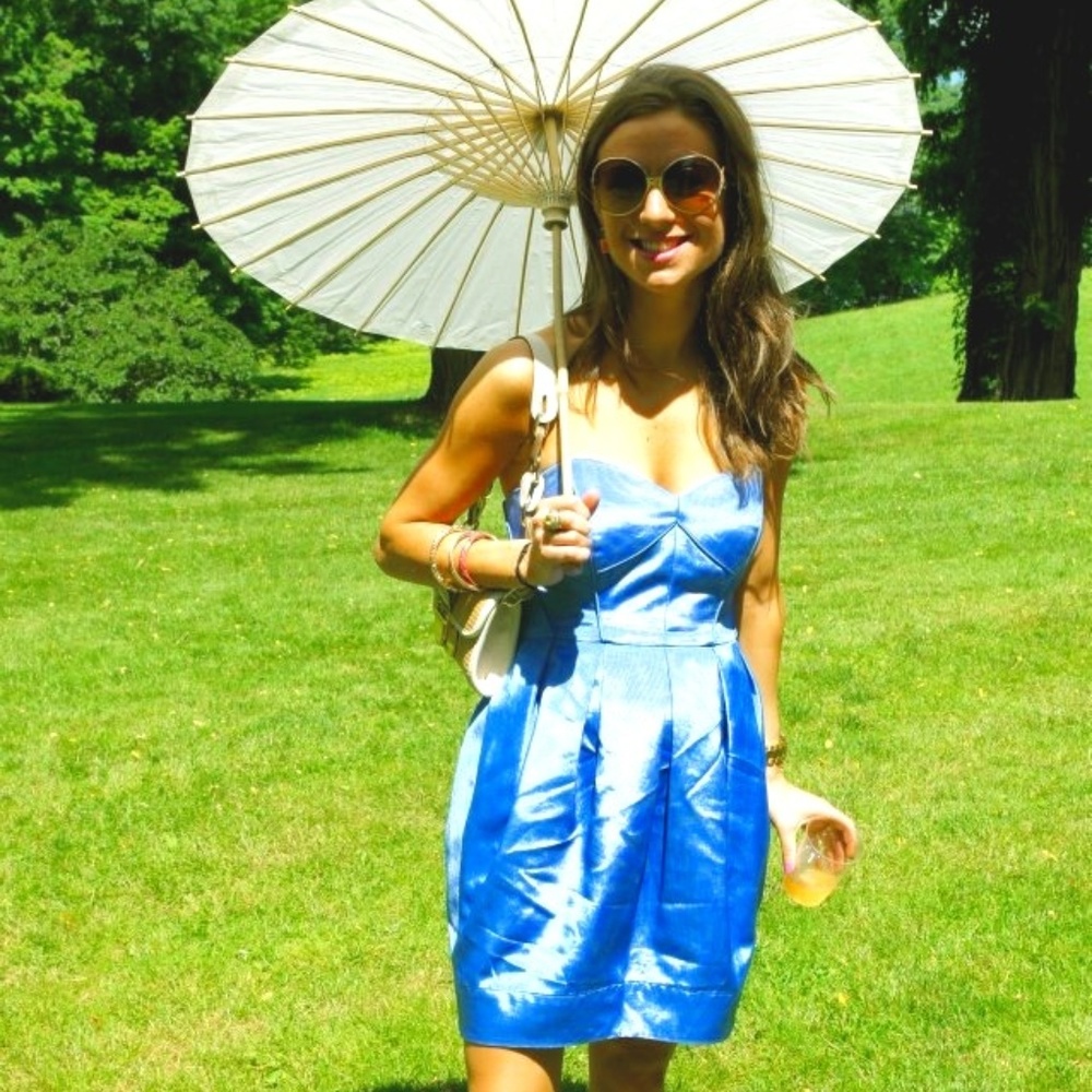 Gorgeous Blue Strapless Shoshanna Cocktail Dress
